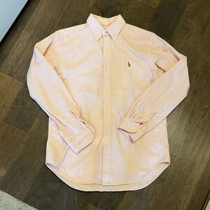 Ralph Lauren Light Orange Stripe Button Down Oxford Shirt